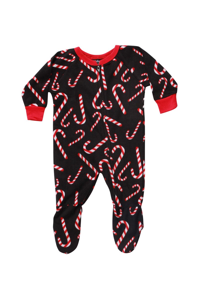 #followme Family Pajamas Candy Cane Microfleece Mens Adult Onesie 6754-10179-S - Image 4